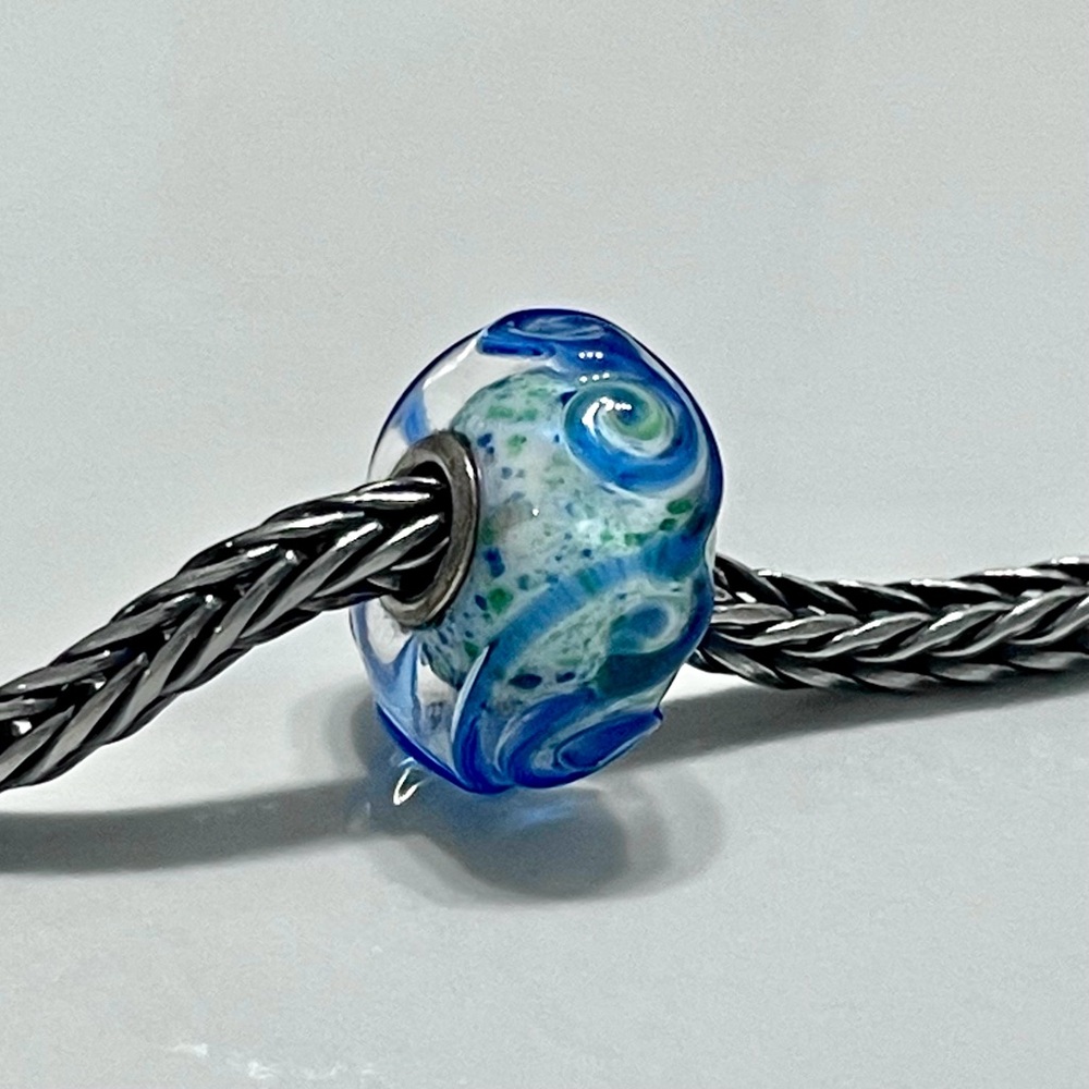 Authentic Trollbeads Blue Ornament Unique Bead
